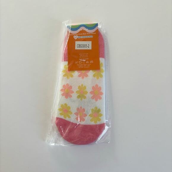 Uncommon Pair Cotton Blend No Show Socks 3 Pack Bundle Floral Happy Face Print - Picture 7 of 8